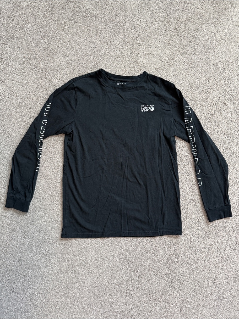Mountain Hardwear Black Long Sleeve Organic Cotton Logo Tee